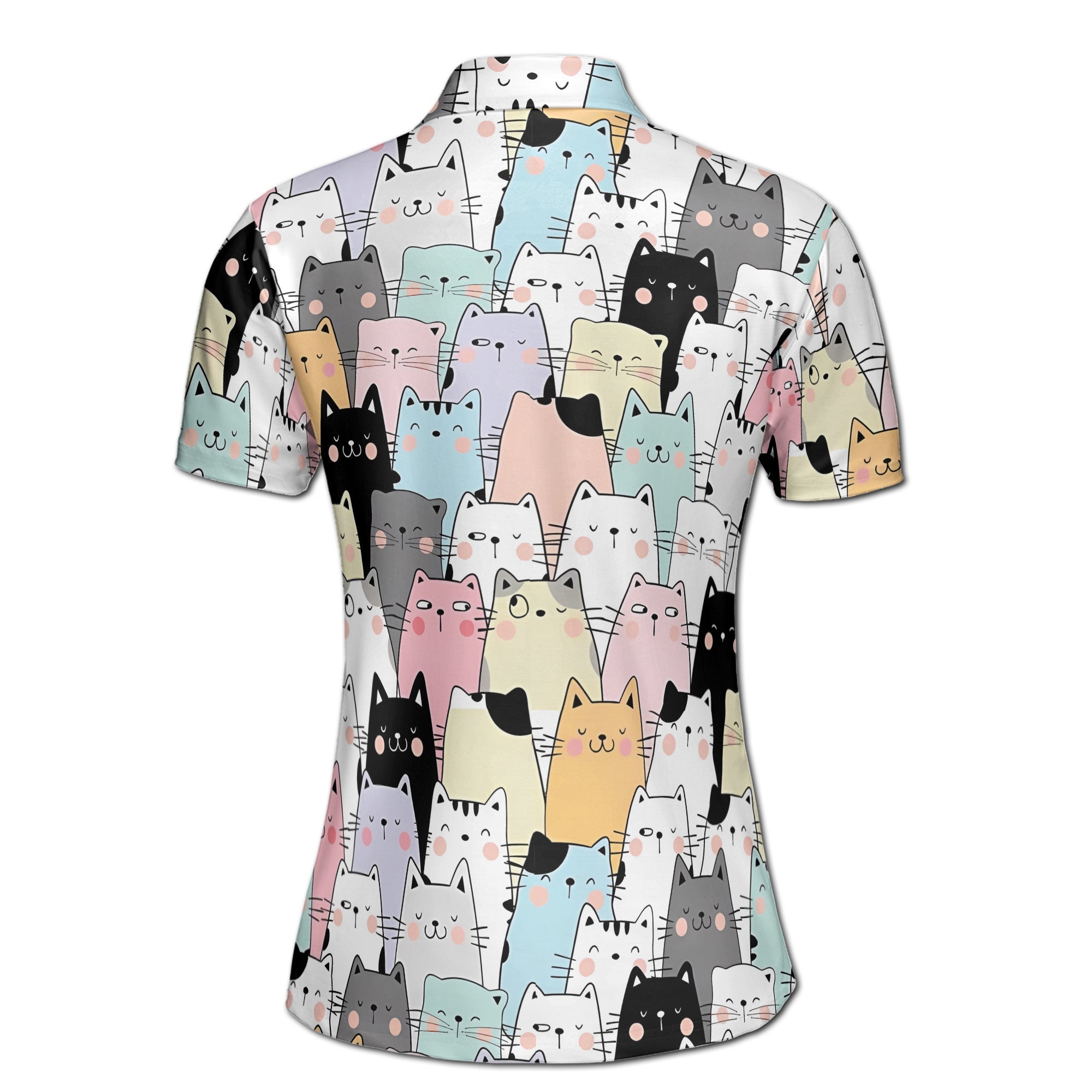Personalized Women's Golf Shirt Polo - Funny Meow Lover Cute Cats Golf