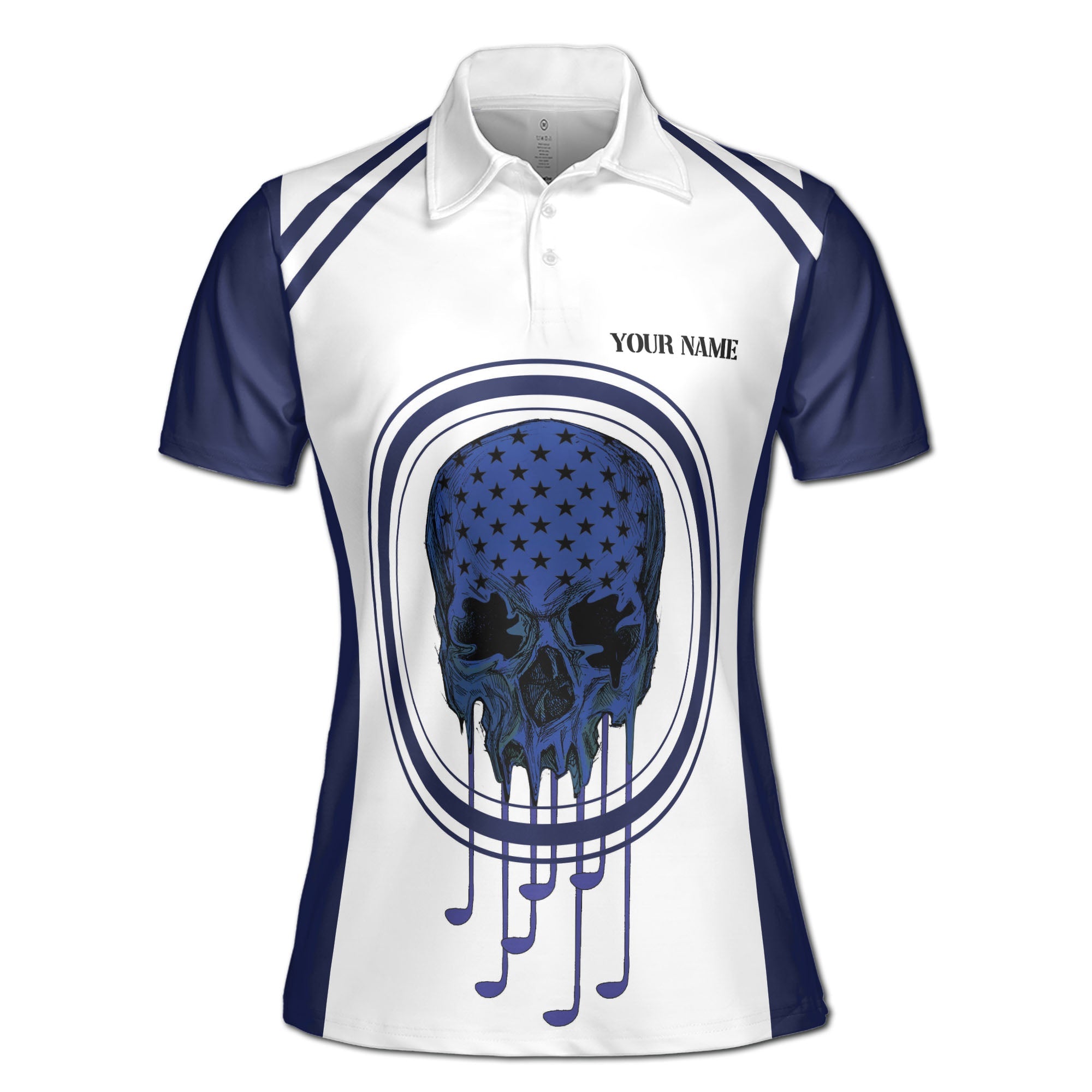 Personalized Women's Golf Shirt Polo - Skull Golfer Nice Shot I Love Golf