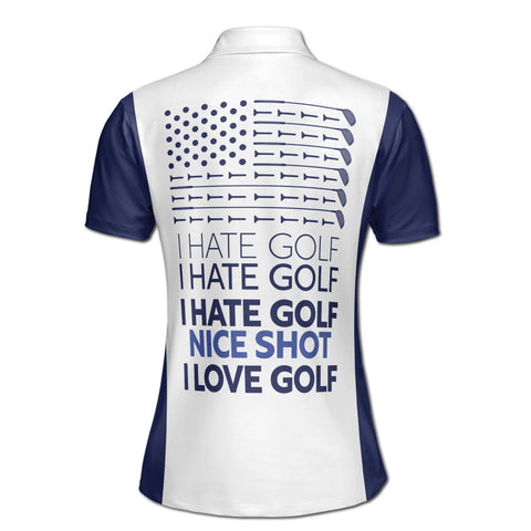 Personalized Women's Golf Shirt Polo - Skull Golfer Nice Shot I Love Golf