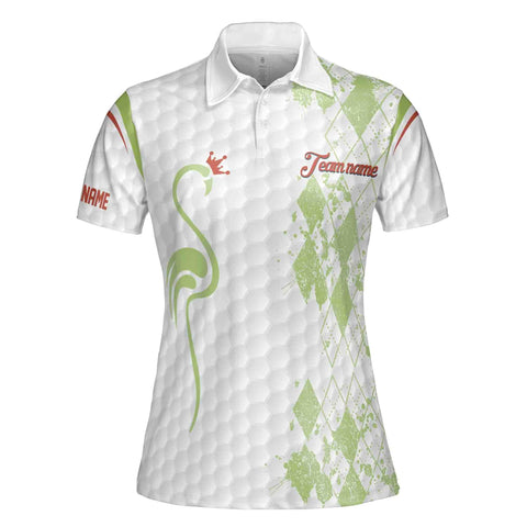 Personalized Women's Golf Shirt Polo - Queen Of The Green Flamingo Queen Of Golf