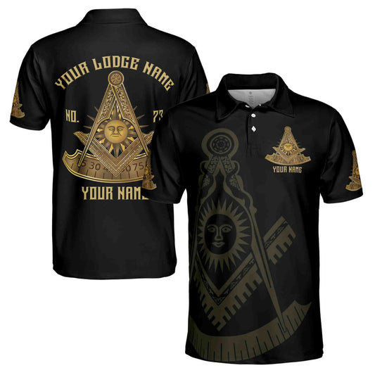 Men's Personalized Masonic Polo Shirt, Master Mason Past Master Inspired