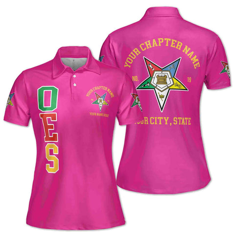 Women’s Personalized Polo Shirt – Eastern Star OES Pentagon Down AF&AM