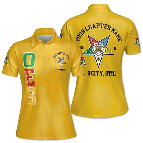 Women’s Personalized Polo Shirt – Eastern Star OES Pentagon Down AF&AM