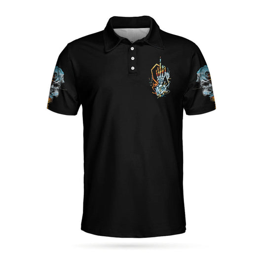 Personalized Men's Golf Shirt Polo - Zero Fck Given Skull Roses Short Best Golf Perfect Gift