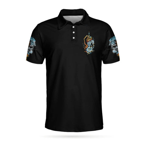 Personalized Men's Golf Shirt Polo - Zero Fck Given Skull Roses Short Best Golf Perfect Gift