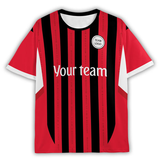 Personalized AC Milano Red Black Soccer Jersey – Custom Name & Number, Fan Edition