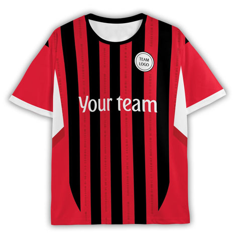 Personalized AC Milano Red Black Soccer Jersey – Custom Name & Number, Fan Edition