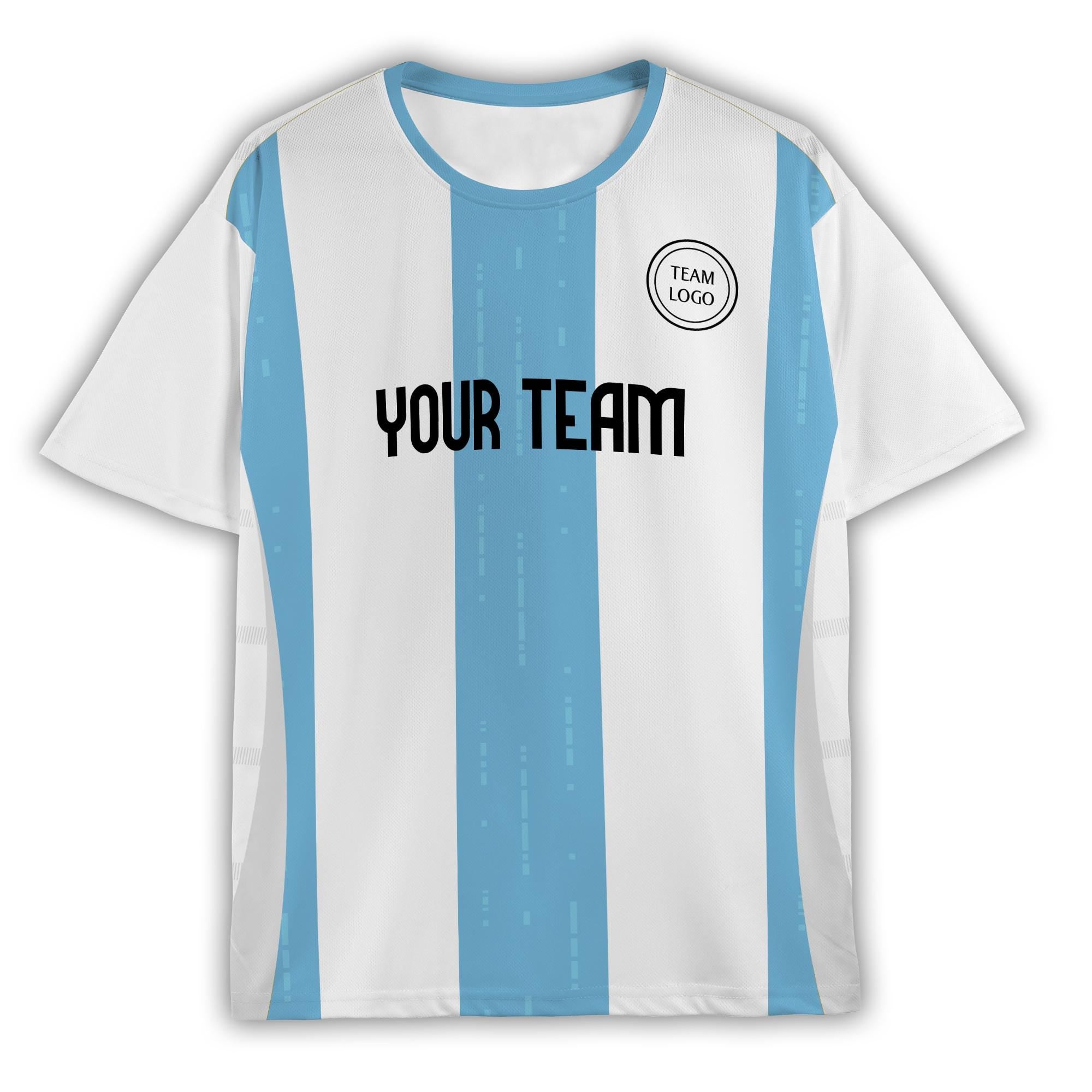 Personalized Argentina White Sky Blue Soccer Jersey – Custom Name & Number, Home Edition