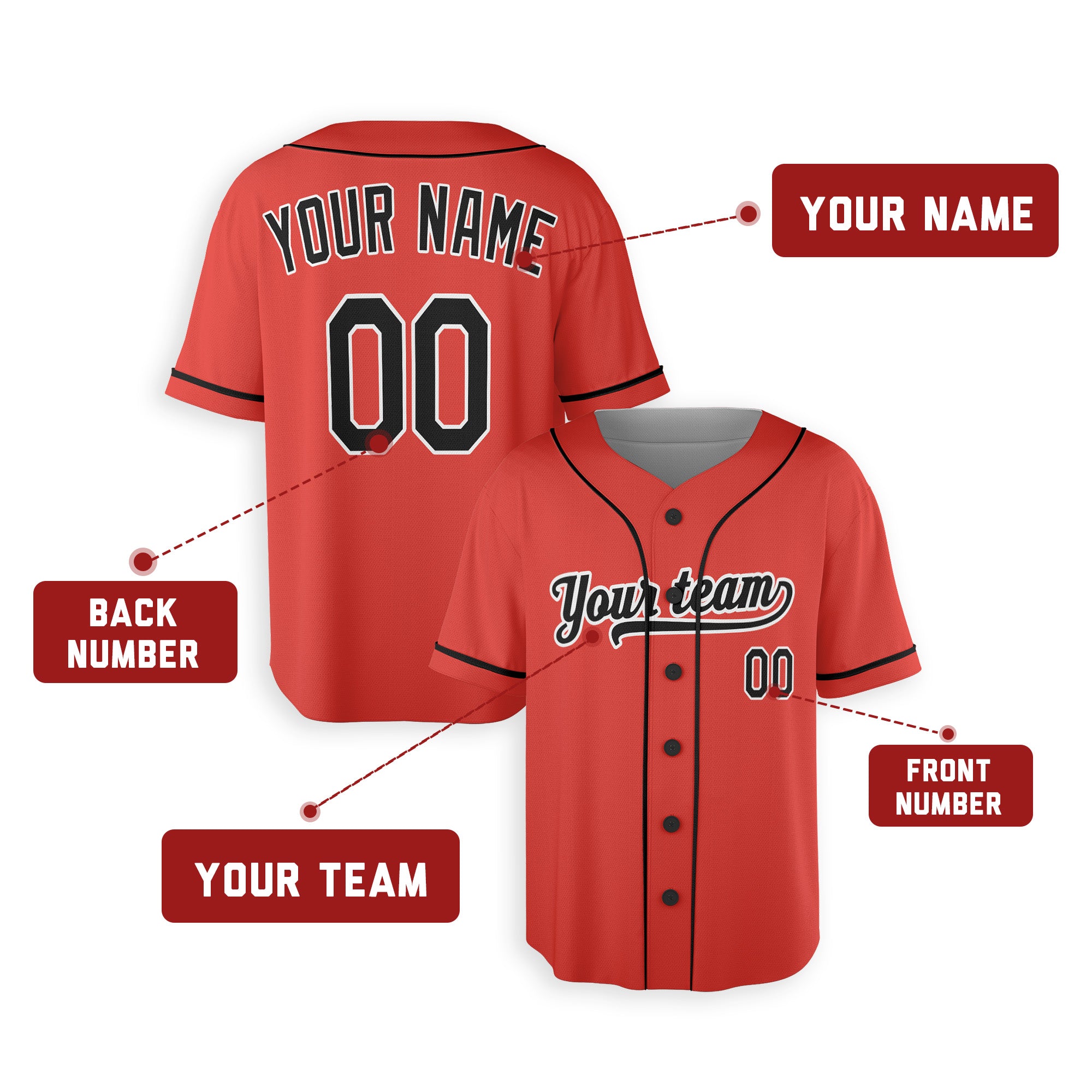 Personalized Baltimore Fan Orange Baseball Jersey – 2nd Alternate Style Custom Name & Number