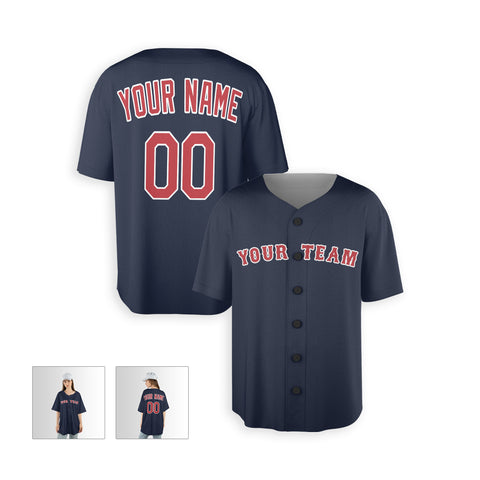 Personalized Boston Fan Navy Baseball Jersey – Alternate Style Custom Name & Number