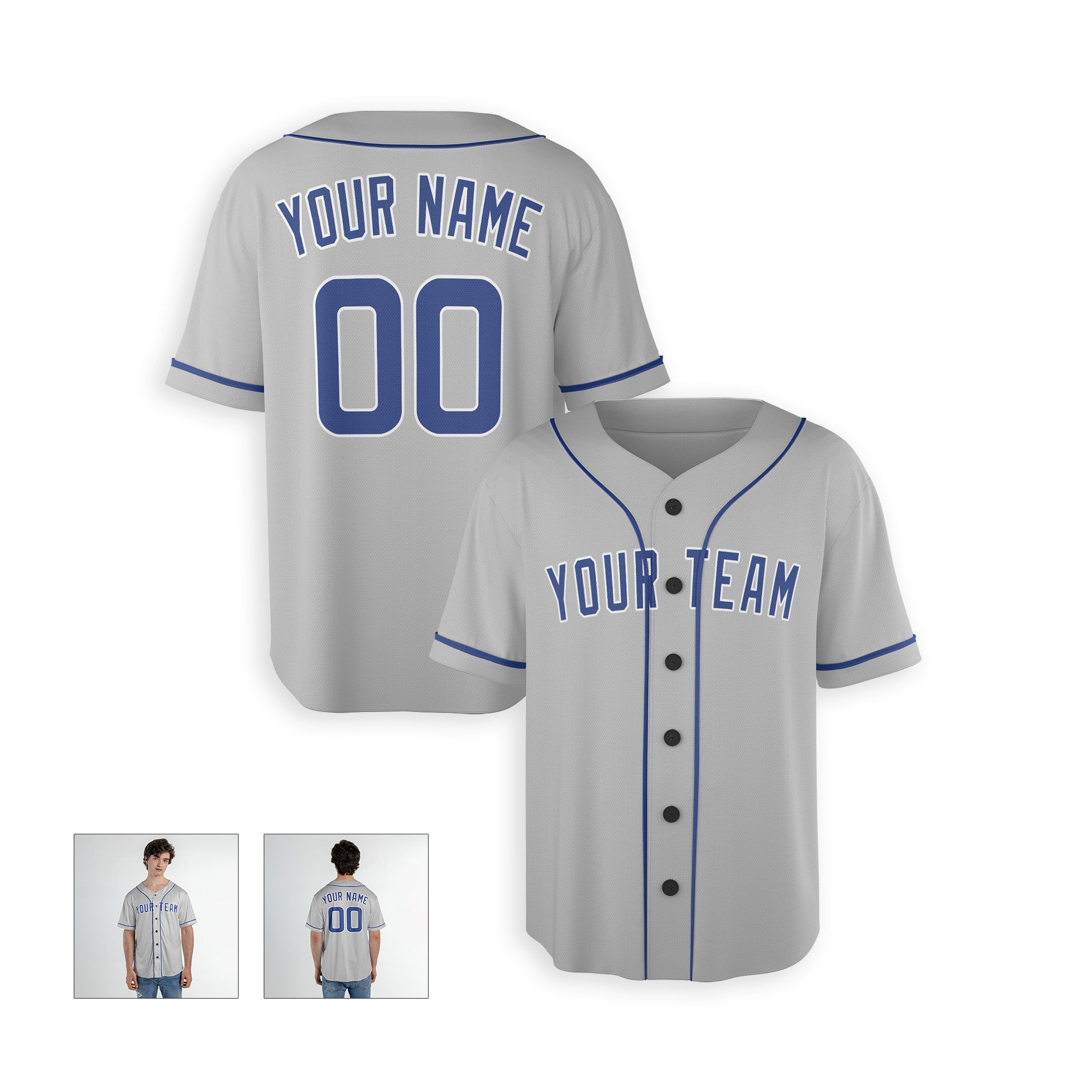 Personalized Chicago North Side Fan Gray Baseball Jersey – Road Team Style Custom Name & Number