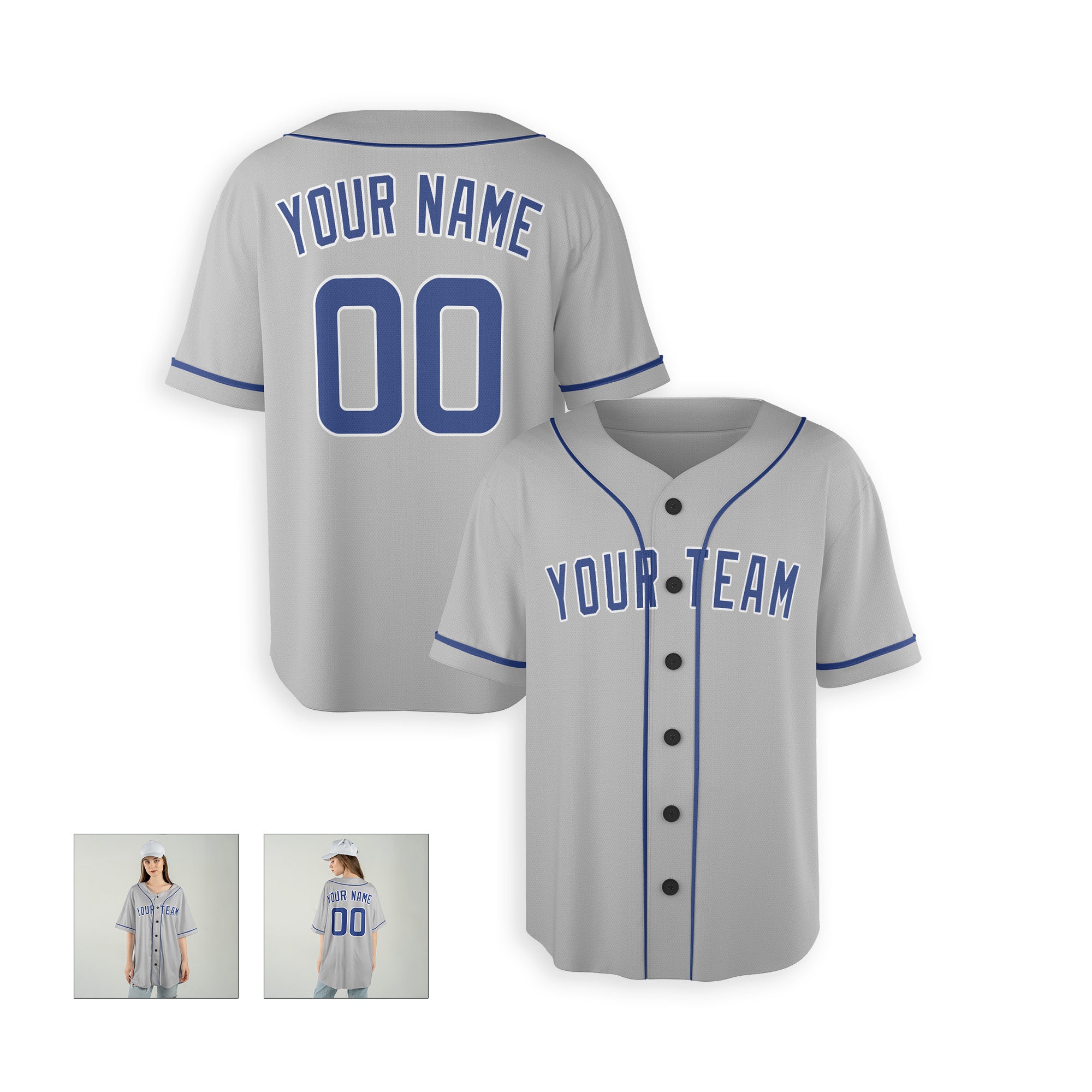 Personalized Chicago North Side Fan Gray Baseball Jersey – Road Team Style Custom Name & Number