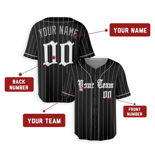 Personalized Chicago South Side Fan Black Baseball Jersey – City Style Custom Name & Number
