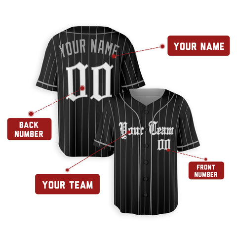Personalized Chicago South Side Fan Black Baseball Jersey – City Style Custom Name & Number