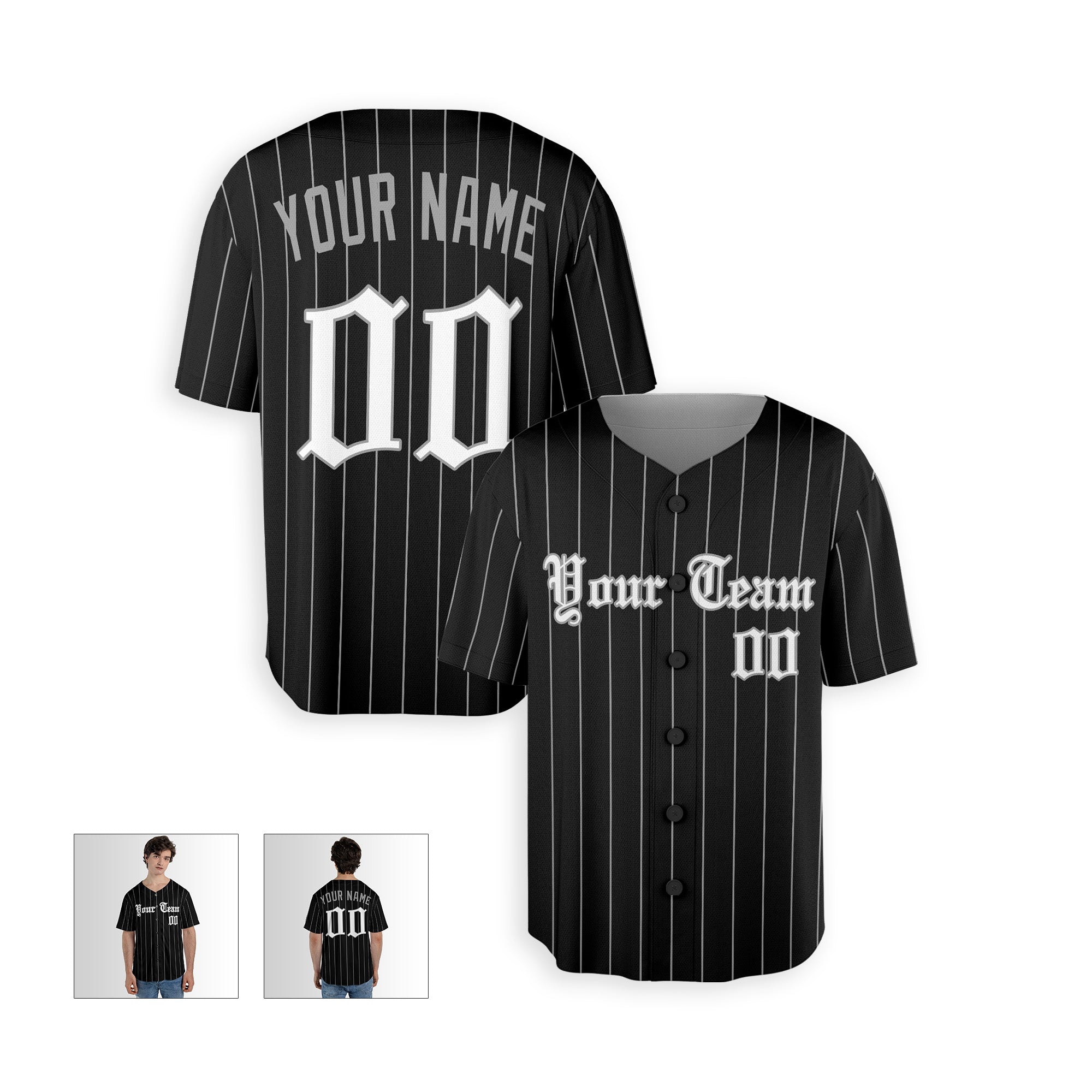Personalized Chicago South Side Fan Black Baseball Jersey – City Style Custom Name & Number
