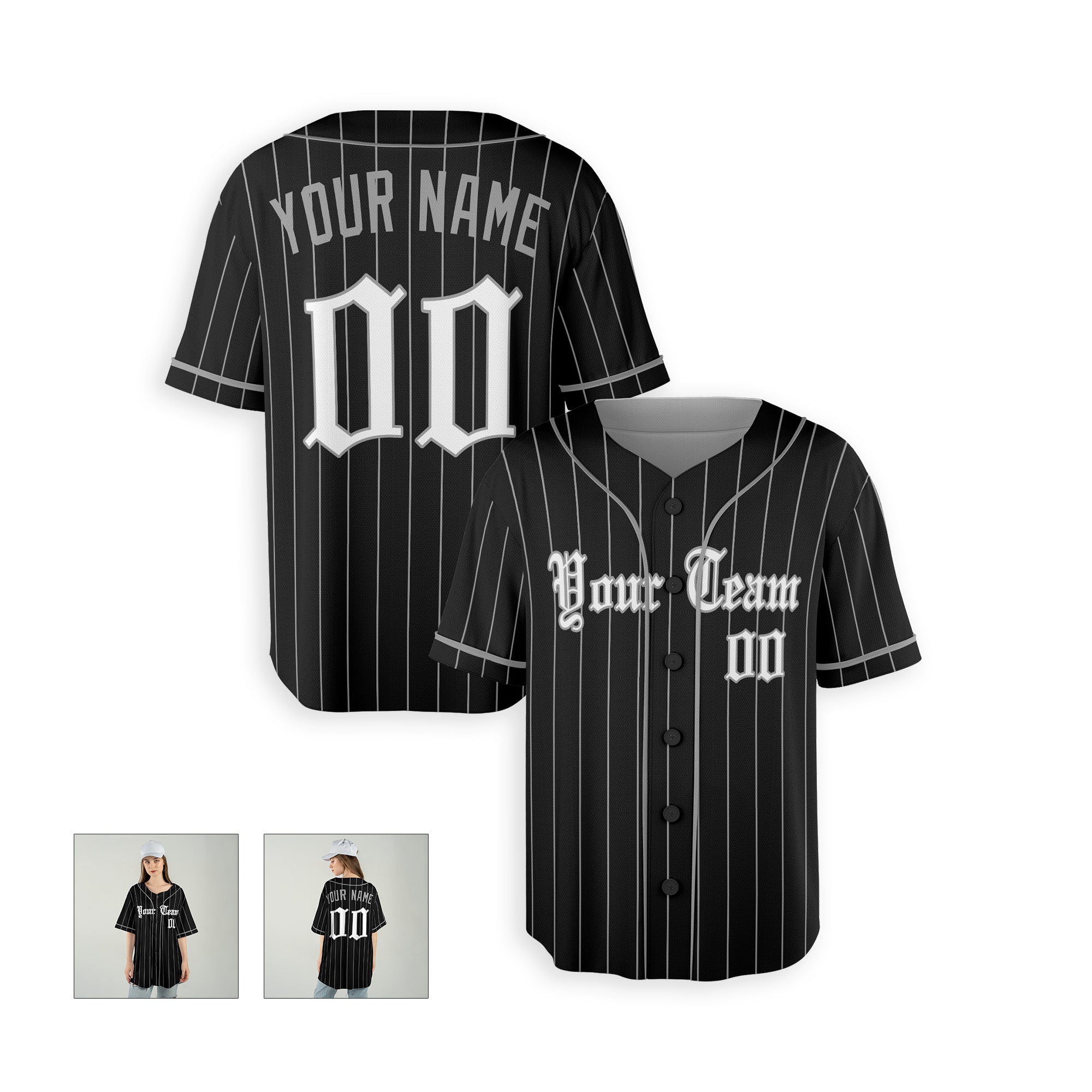 Personalized Chicago South Side Fan Black Baseball Jersey – City Style Custom Name & Number