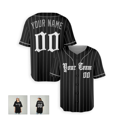 Personalized Chicago South Side Fan Black Baseball Jersey – City Style Custom Name & Number
