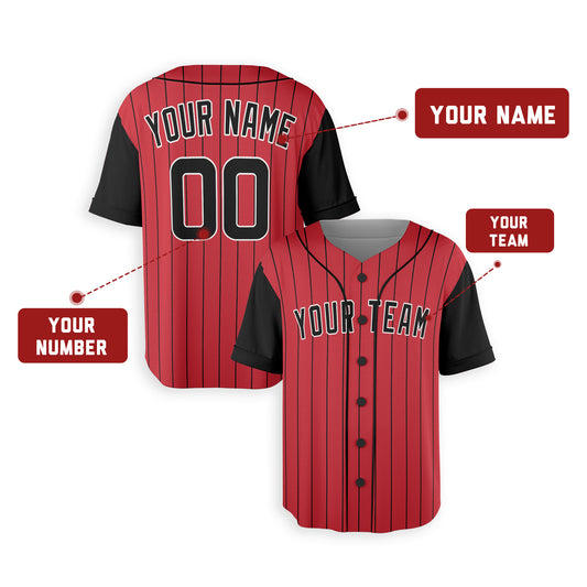 Personalized Chicago South Side Fan Red Black Baseball Jersey – City Style Custom Name & Number