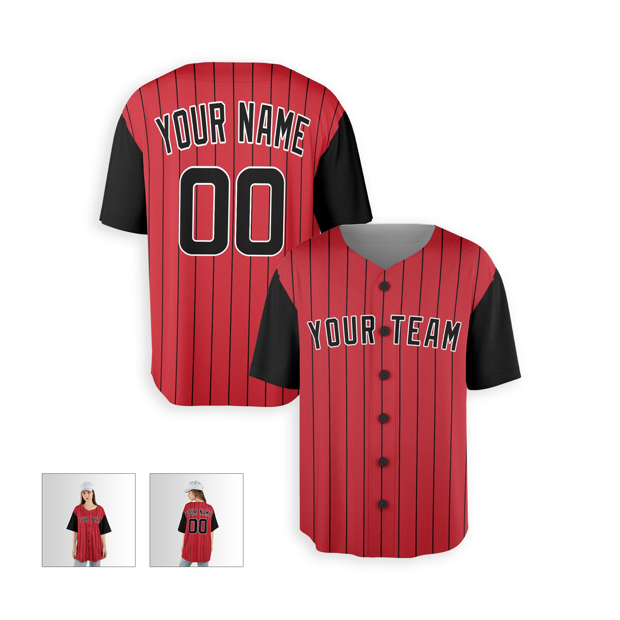 Personalized Chicago South Side Fan Red Black Baseball Jersey – City Style Custom Name & Number