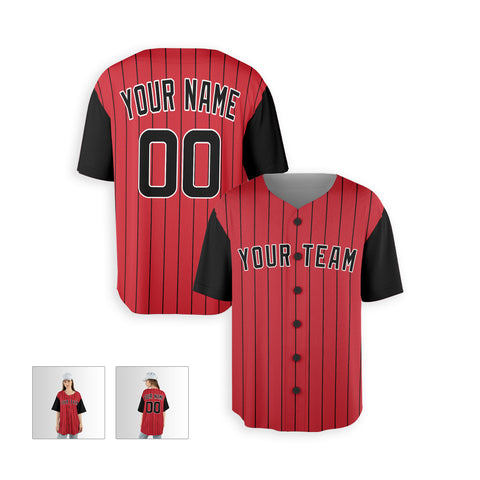 Personalized Chicago South Side Fan Red Black Baseball Jersey – City Style Custom Name & Number
