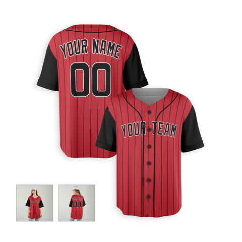 Personalized Chicago South Side Fan Red Black Baseball Jersey – City Style Custom Name & Number