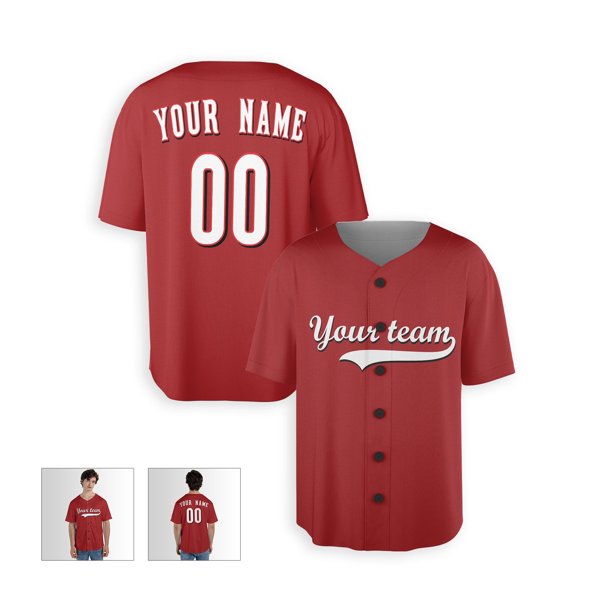 Personalized Cincinnati Fan Red Baseball Jersey – Alternate Style Custom Name & Number