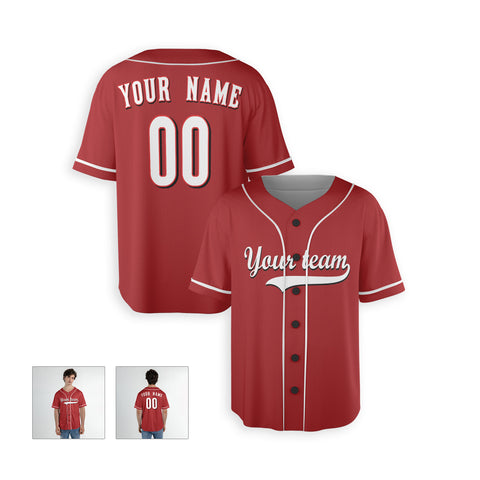 Personalized Cincinnati Fan Red Baseball Jersey – Alternate Style Custom Name & Number