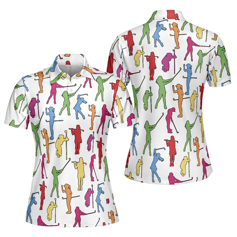 Personalized Women's Golf Shirt Polo - Colorful Female Golfer Short Ladies Unique Golf Gift
