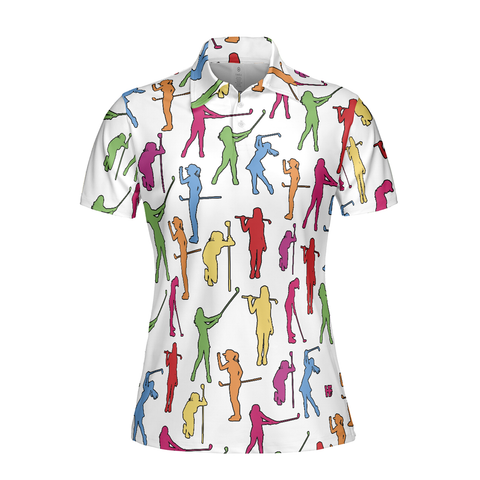 Personalized Women's Golf Shirt Polo - Colorful Female Golfer Short Ladies Unique Golf Gift