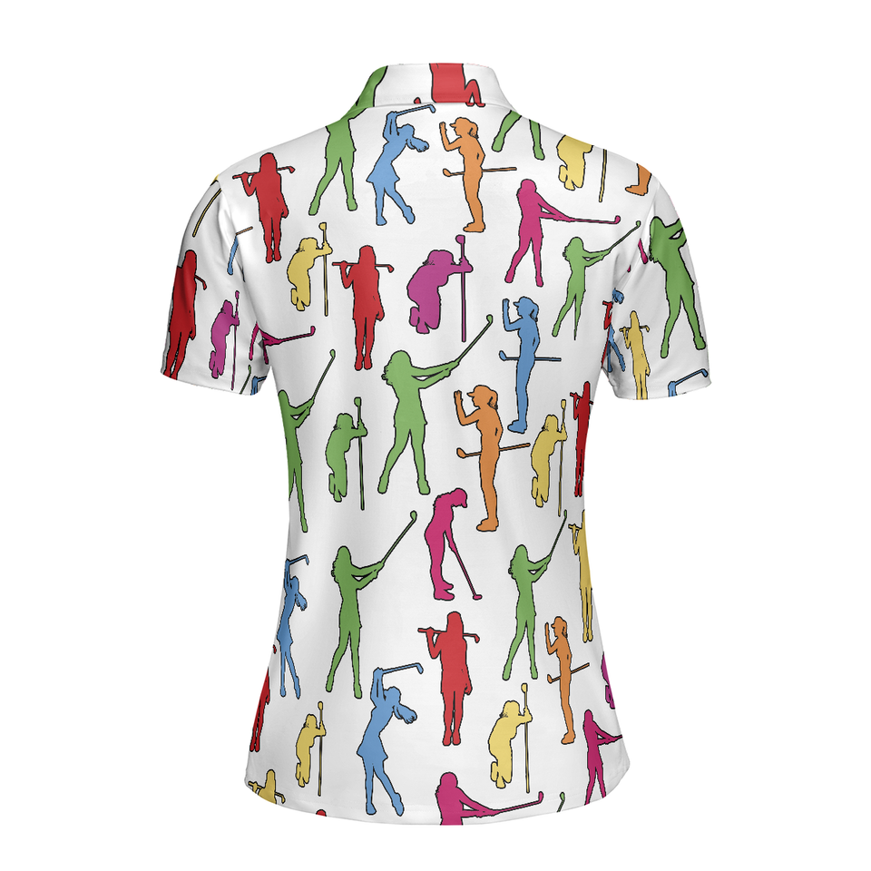 Personalized Women's Golf Shirt Polo - Colorful Female Golfer Short Ladies Unique Golf Gift