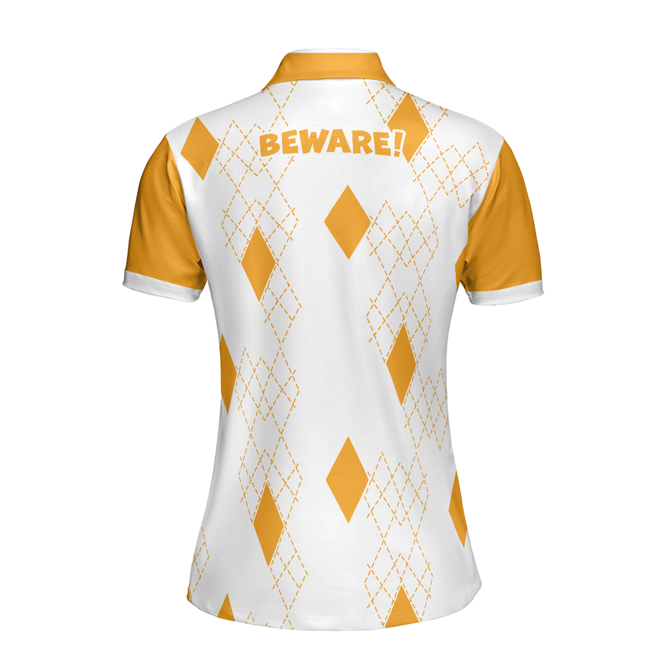 Personalized Women's Golf Shirt Polo - Crazy Golf Lady Short Sleeve Golf