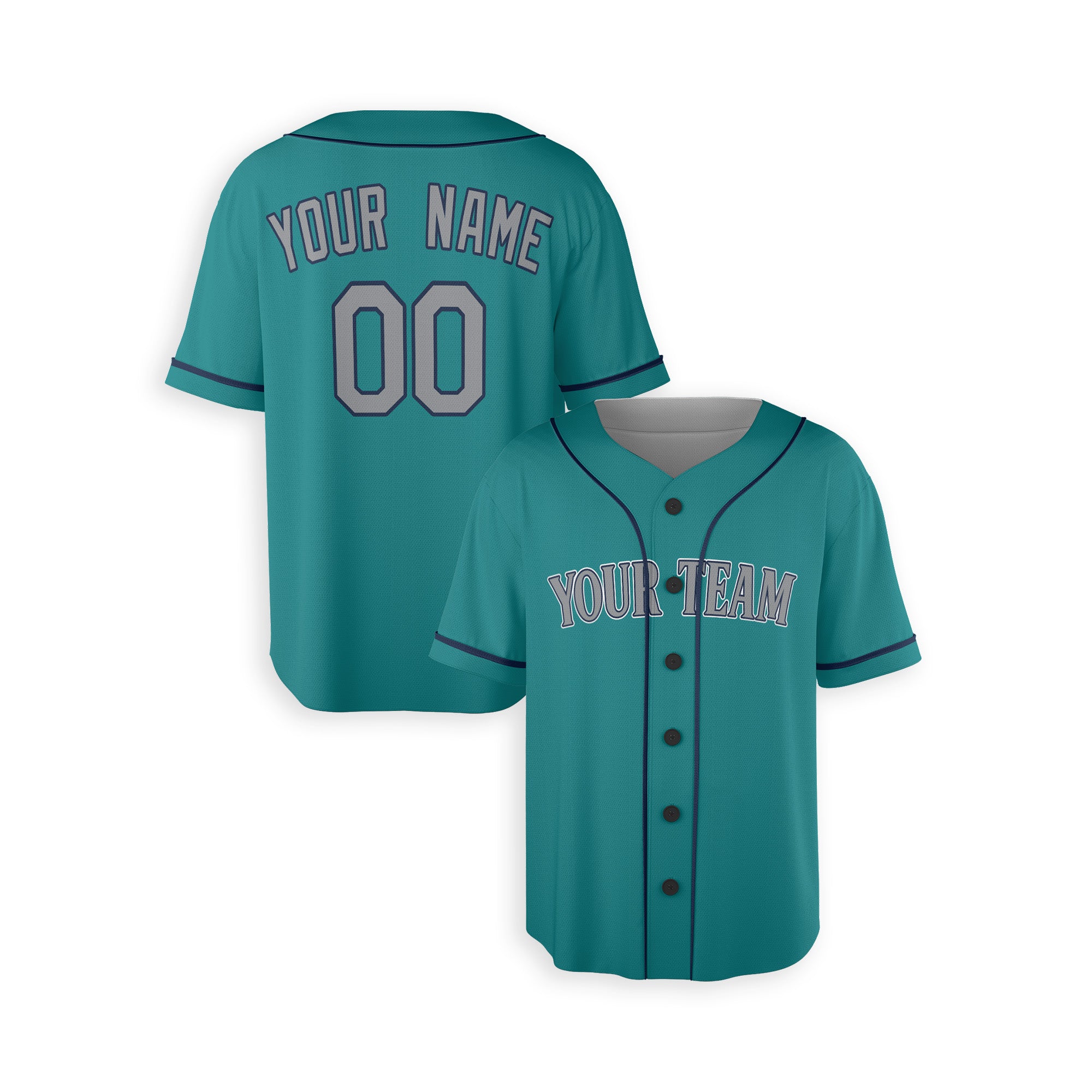 Personalized Seattle Fan Aqua Green Baseball Jersey – Alternate Style Custom Name & Number