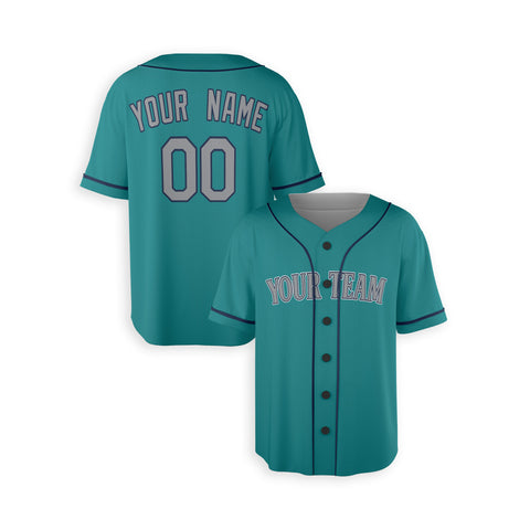 Personalized Seattle Fan Aqua Green Baseball Jersey – Alternate Style Custom Name & Number