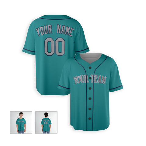Personalized Seattle Fan Aqua Green Baseball Jersey – Alternate Style Custom Name & Number