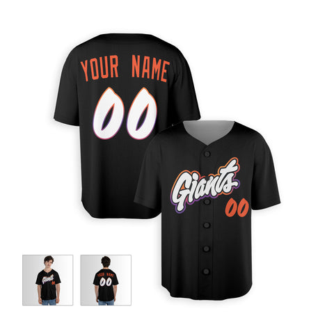 Personalized San Francisco Fan Black Baseball Jersey – Giants Printed City Style Custom Name & Number