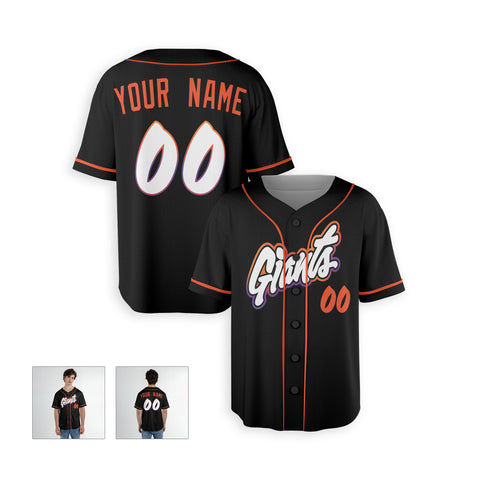 Personalized San Francisco Fan Black Baseball Jersey – Giants Printed City Style Custom Name & Number