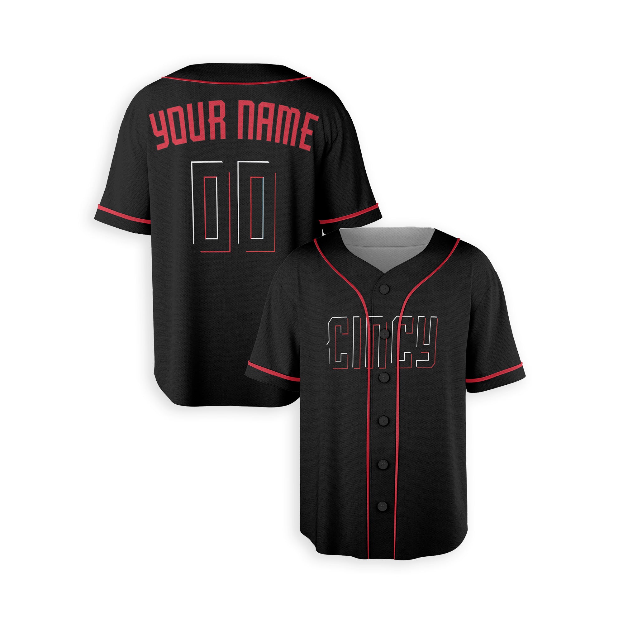 Personalized Cincinnati Fan Black Baseball Jersey – Cincy Printed Custom Name & Number
