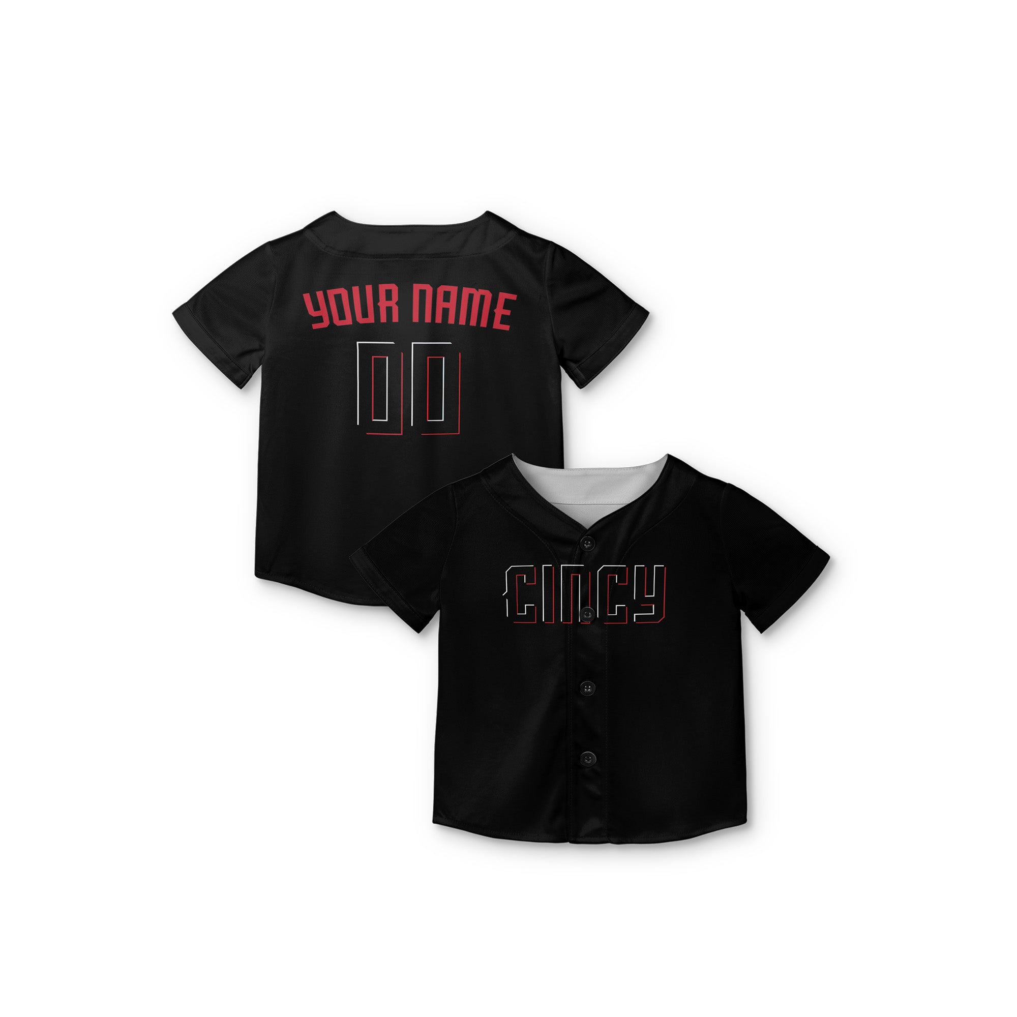 Personalized Cincinnati Fan Black Baseball Jersey – Cincy Printed Custom Name & Number