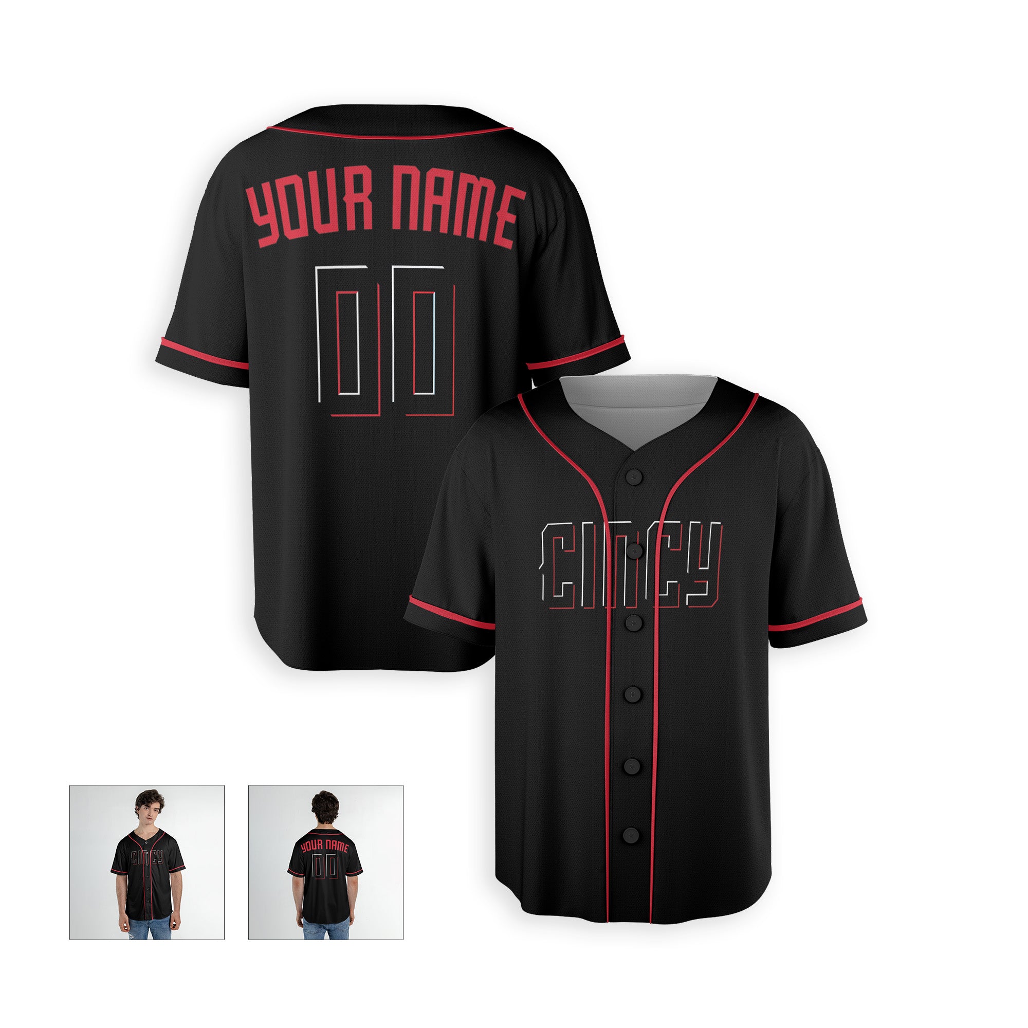 Personalized Cincinnati Fan Black Baseball Jersey – Cincy Printed Custom Name & Number