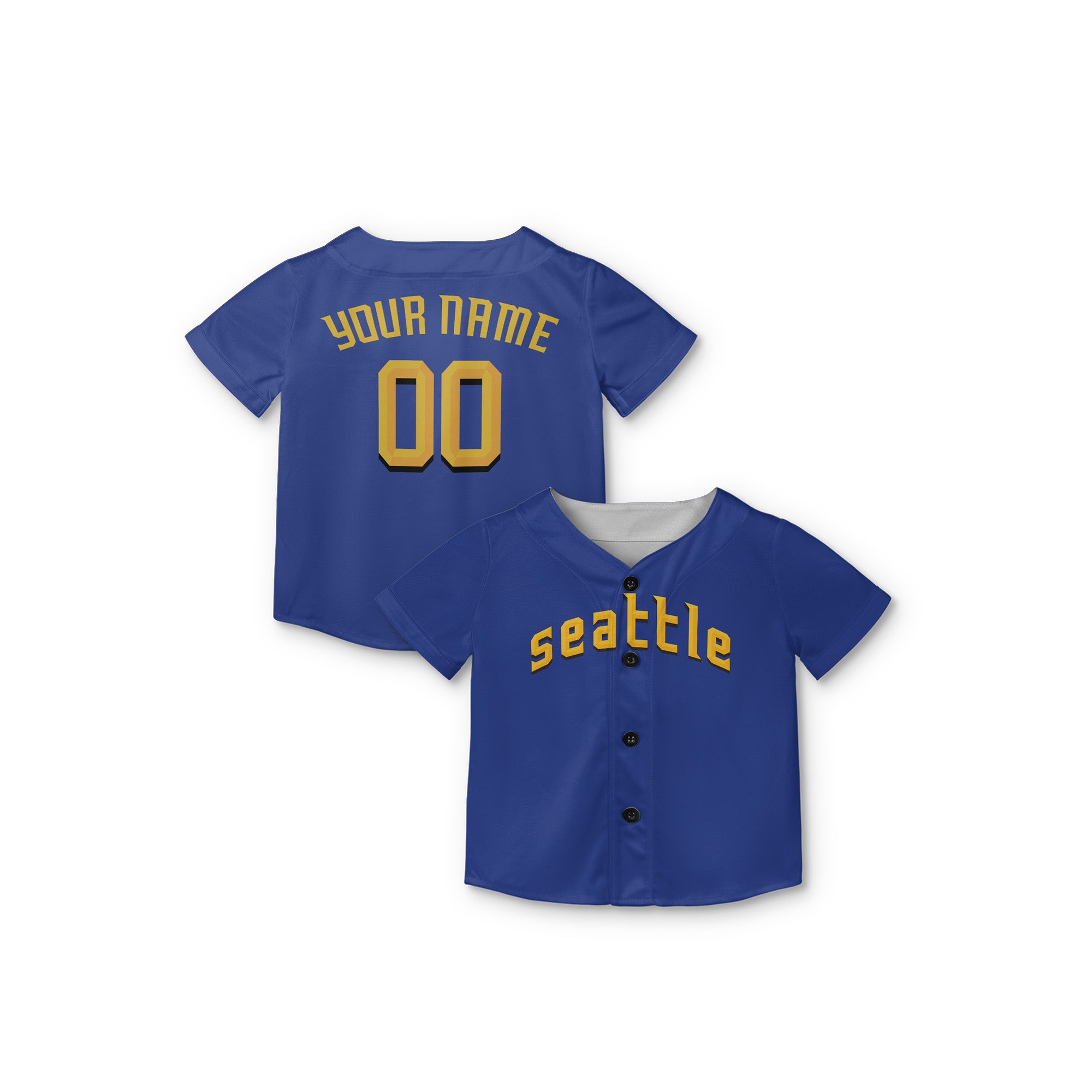 Personalized Seattle Fan Blue Baseball Jersey – Seattle Printed City Style Custom Name & Number