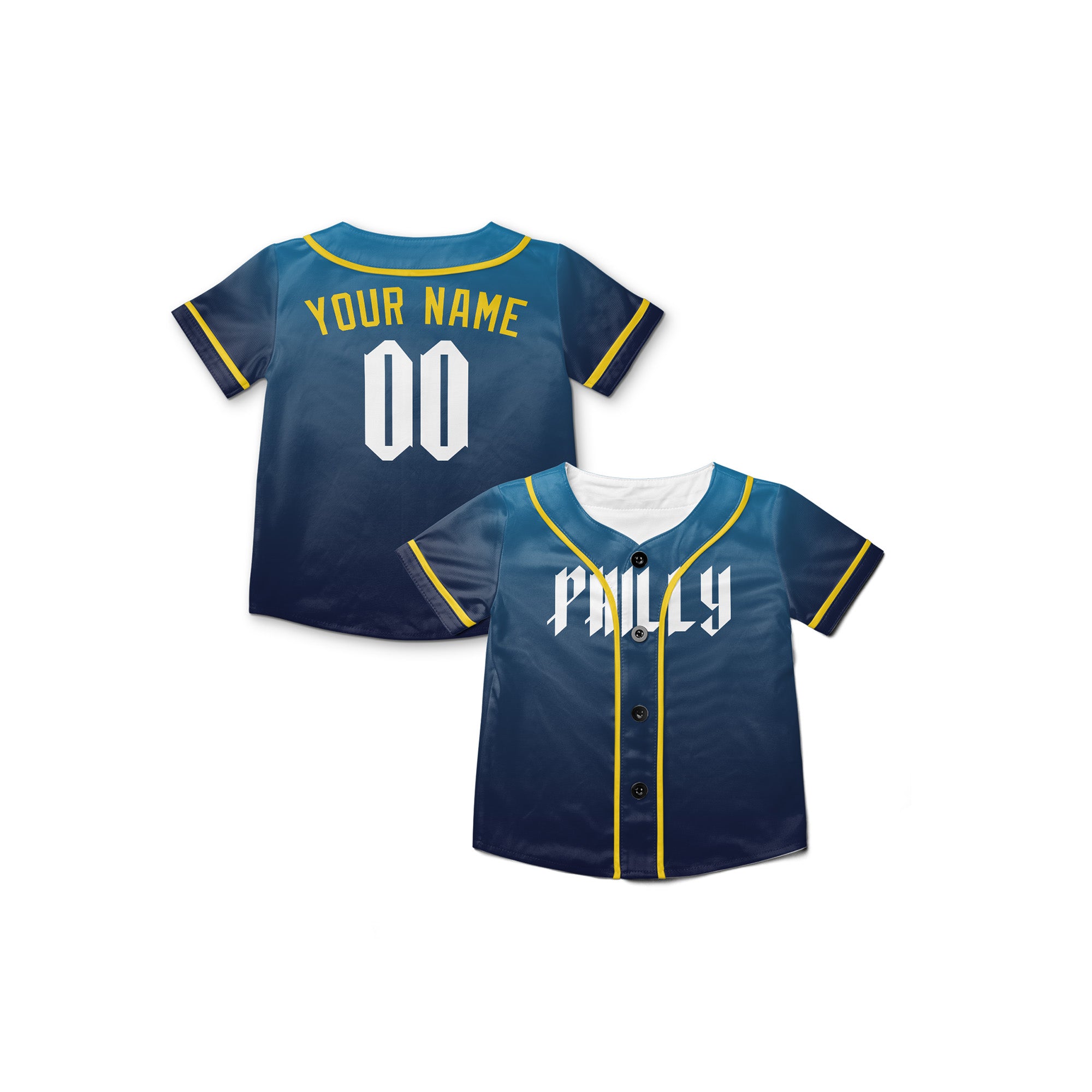 Personalized Philadelphia Fan Blue Baseball Jersey – Philly Printed City Style Custom Name & Number