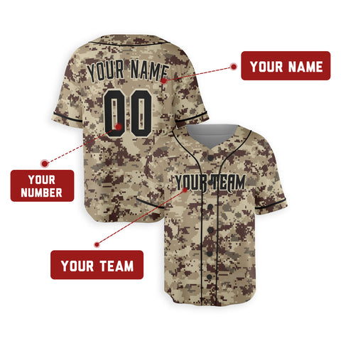 Personalized Phoenix Fan Camo Baseball Jersey – Camouflage Style Custom Name & Number