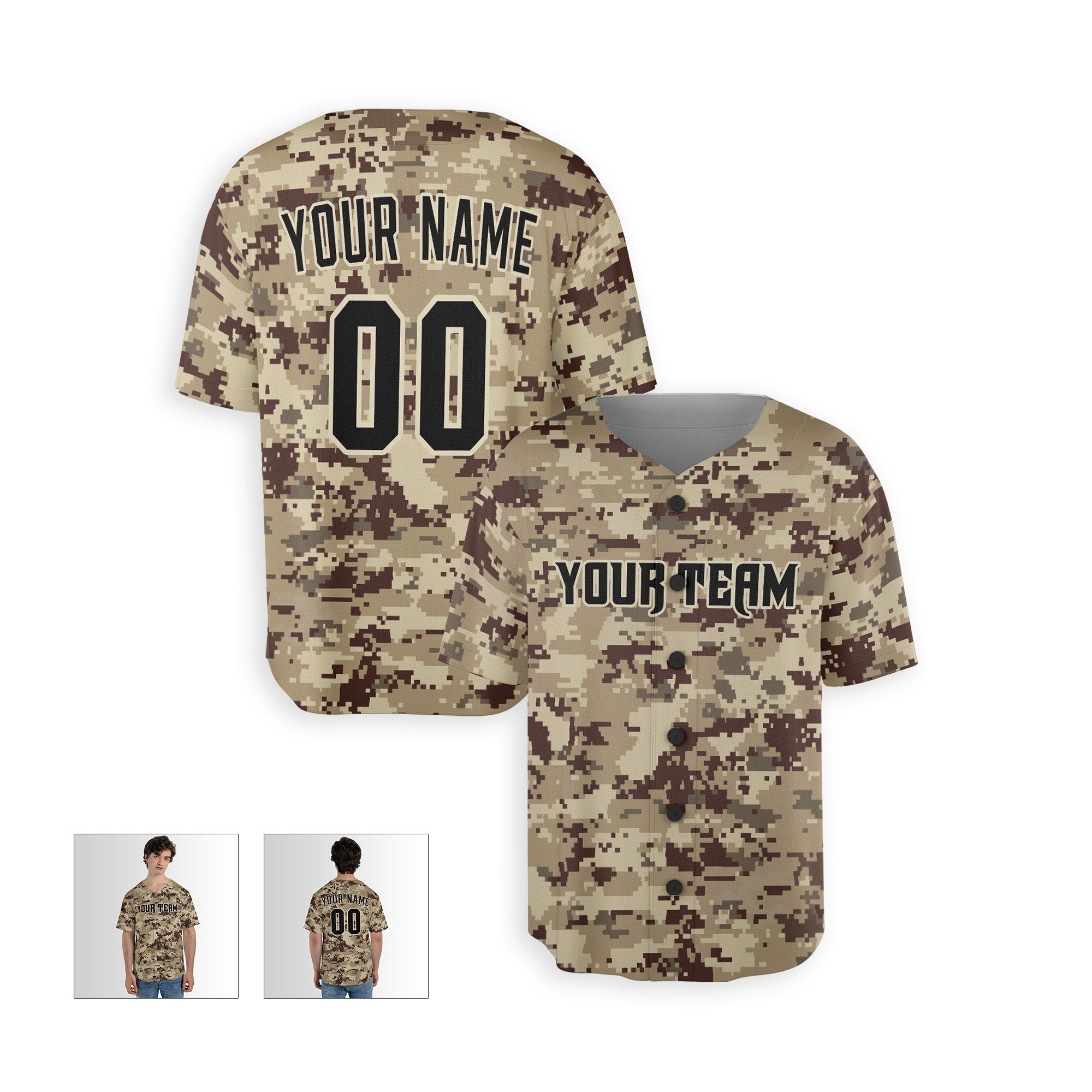 Personalized Phoenix Fan Camo Baseball Jersey – Camouflage Style Custom Name & Number