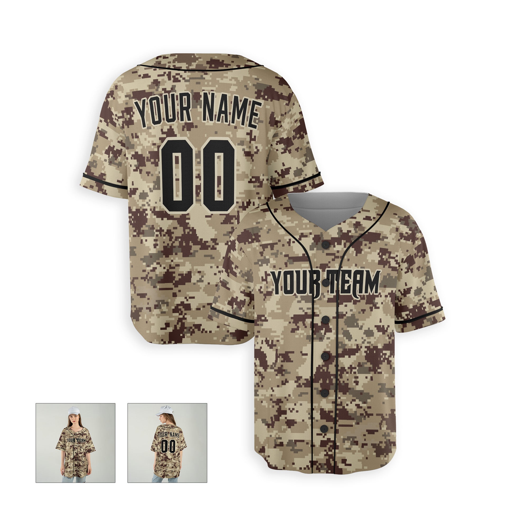 Personalized Phoenix Fan Camo Baseball Jersey – Camouflage Style Custom Name & Number
