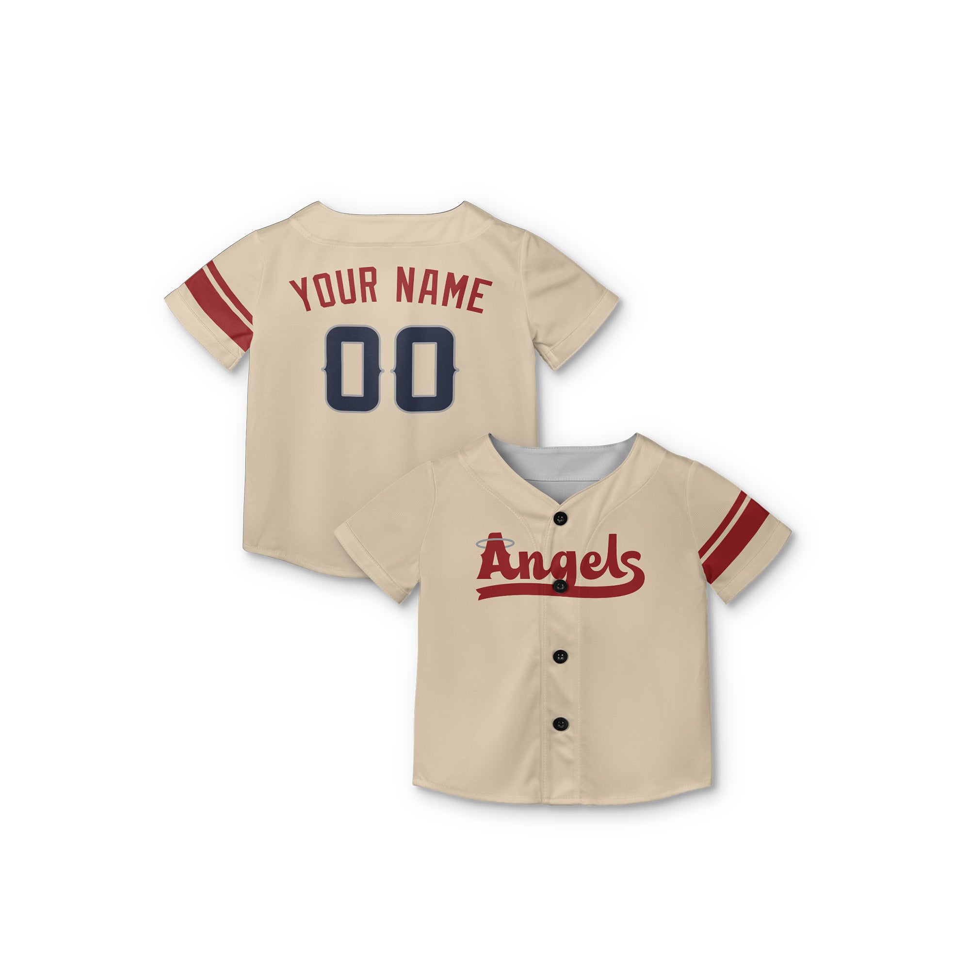 Personalized Los Angeles Fan Cream Baseball Jersey – Angles Printed City Style Custom Name & Number