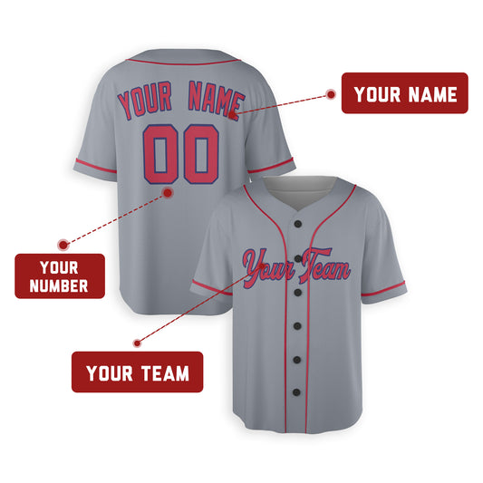 Personalized St. Louis Fan Gray Baseball Jersey – Away Style Custom Name & Number