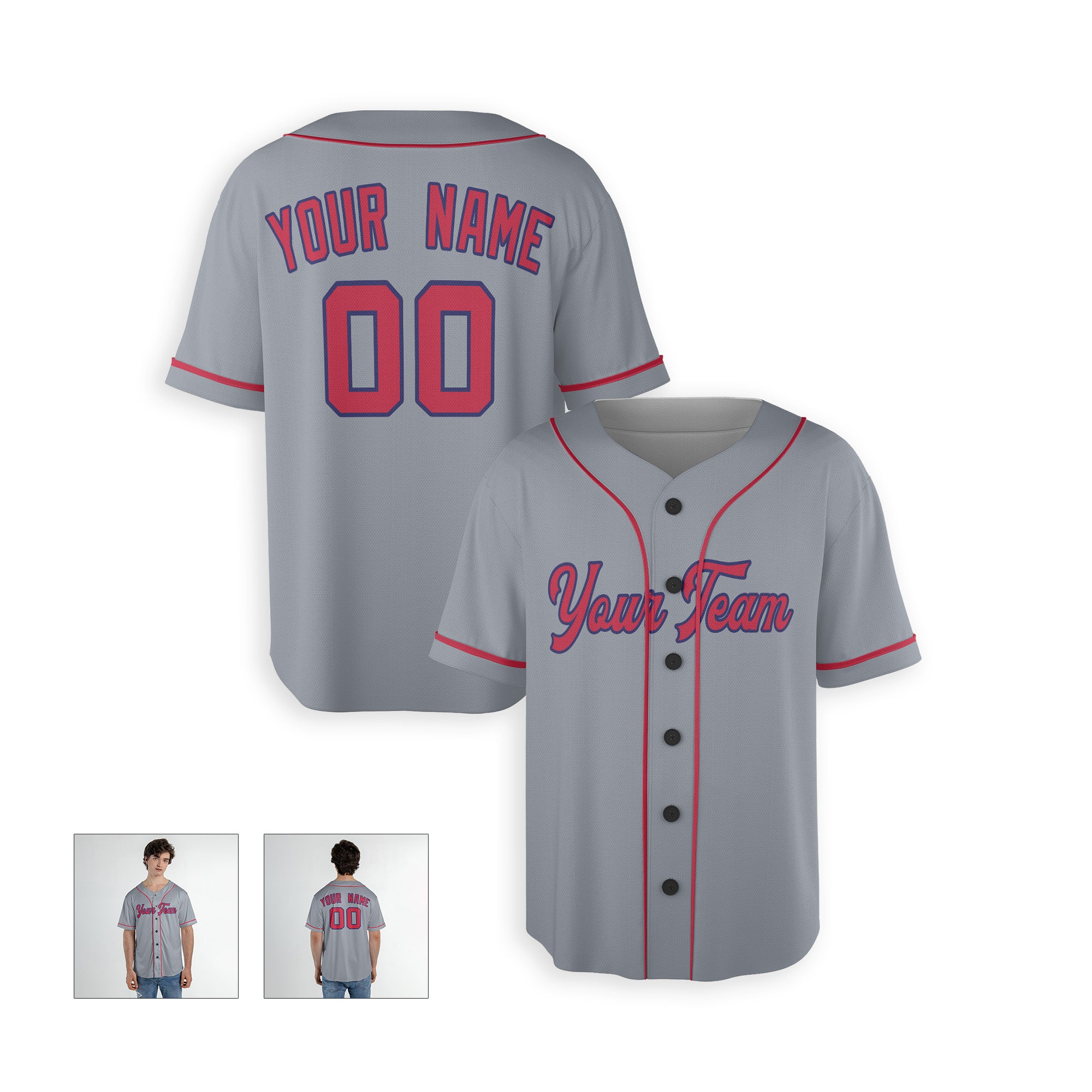 Personalized St. Louis Fan Gray Baseball Jersey – Away Style Custom Name & Number