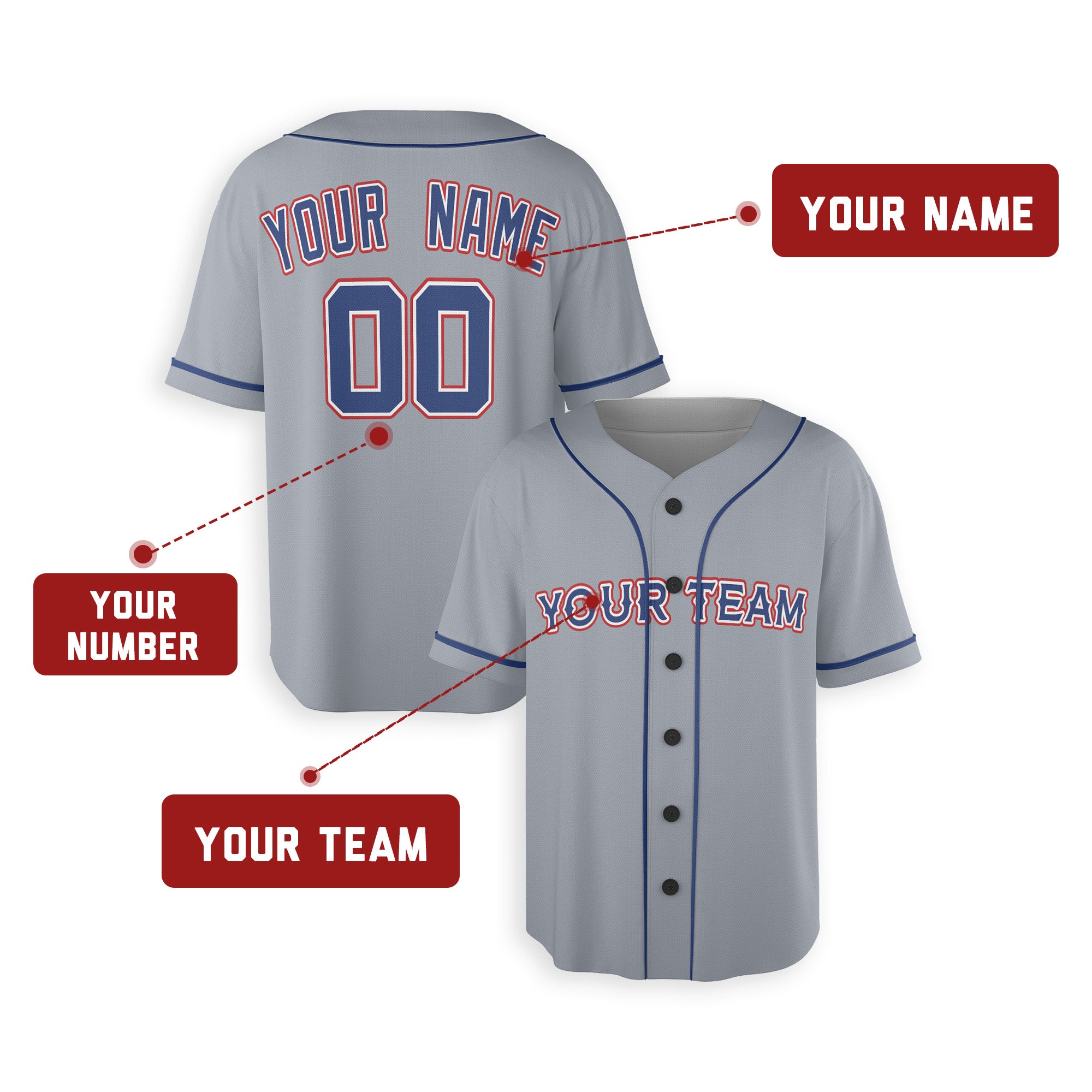 Personalized Texas Arlington Fan Gray Baseball Jersey – Away Style Custom Name & Number