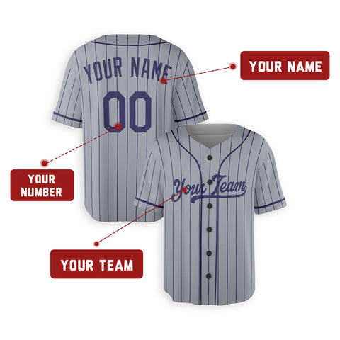 Personalized Los Angeles Fan Gray Baseball Jersey – Road Pinstripe Custom Name & Number