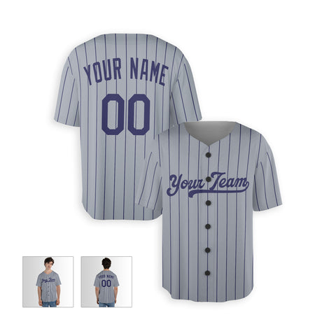 Personalized Los Angeles Fan Gray Baseball Jersey – Road Pinstripe Custom Name & Number